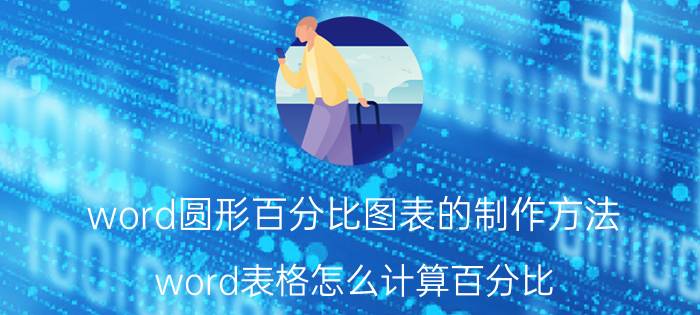 word圆形百分比图表的制作方法 word表格怎么计算百分比？